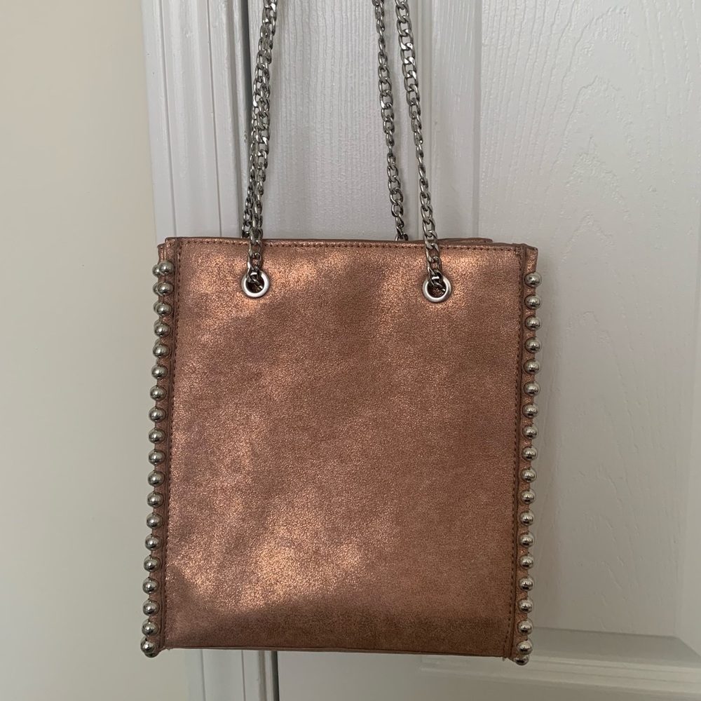 Zara pink metallic bag